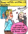 Cartoon: Trump und Putins Freundschaft (small) by Schimmelpelz-pilz tagged donald,trump,vladimir,putin,glatze,haarausfall,freundschaft,bf