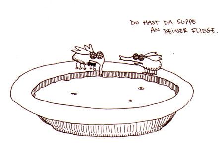 Cartoon: Suppe auf Fliege. (medium) by puvo tagged suppe,fliege