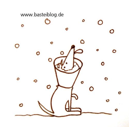 Cartoon: Trichter. (medium) by puvo tagged winter,snow,schnee,halskrause,kragen,hund,krank,cure,trichter,funnel