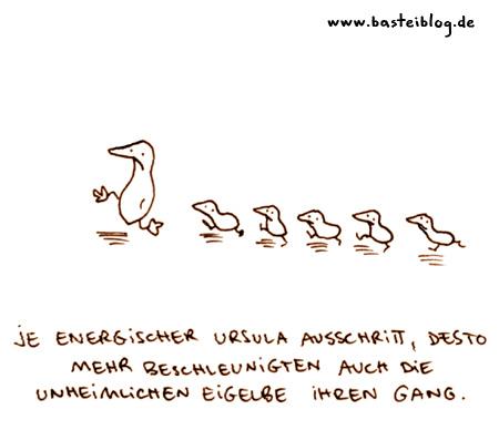Cartoon: Unheimlich. (medium) by puvo tagged ente,duck,küken,biddy,unheimlich,weird,eigelb,yolk