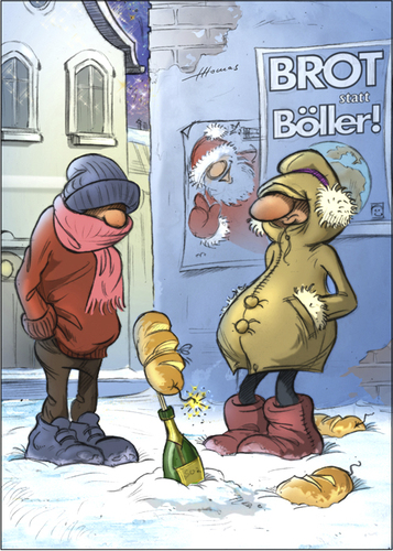 Cartoon: Brot statt Böller (medium) by lowart tagged new,year,fireworks,ecological,misunderstandings
