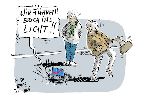 Cartoon: ... ins Licht? (medium) by Jori Niggemeyer tagged kanal,hölle,branntmauer,demo,faschismus,nazisneindanke,demokratie,politik,gegenrechts,parteien,antifa,afd,wahl,positivethinking,positivdenken,deutschland,niggemeyer,jori,joricartoon,kanal,hölle,branntmauer,demo,faschismus,nazisneindanke,demokratie,politik,gegenrechts,parteien,antifa,afd,wahl,positivethinking,positivdenken,deutschland,niggemeyer,jori,joricartoon