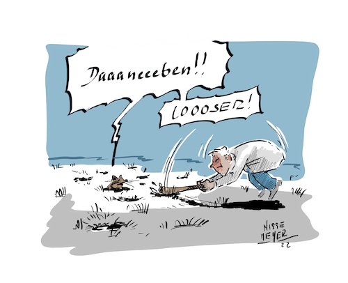 Cartoon: Daneben ... (medium) by Jori Niggemeyer tagged frühling,maulwurf,wühlmäuse,jagd,tiere,gefahr,jagdfieber,kleingarten,schrebergarten,garten,frühling,maulwurf,wühlmäuse,jagd,jagdfieber,kleingarten,schrebergarten,garten