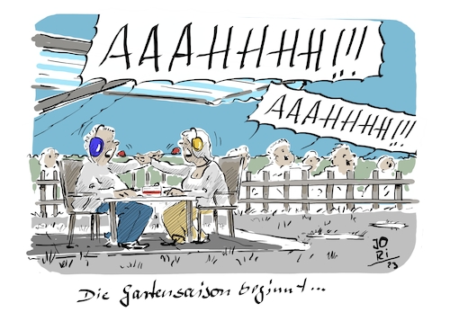 Cartoon: Die Gartensaison ... (medium) by Jori Niggemeyer tagged garten,kopfhörer,kaffeeundkuchen,entspannung,leben,lebendig,lautstärke,kinder,krach,kleingarten,ruhe,jori,joriniggemeyer,niggemeyer,cartoon,karikatur,toonart,illustration,illustrator,mensch,beziehung,garten,kopfhörer,kaffeeundkuchen,entspannung,leben,lebendig,lautstärke,kinder,krach,kleingarten,ruhe,jori,joriniggemeyer,niggemeyer,cartoon,karikatur,toonart,illustration,illustrator,mensch,beziehung