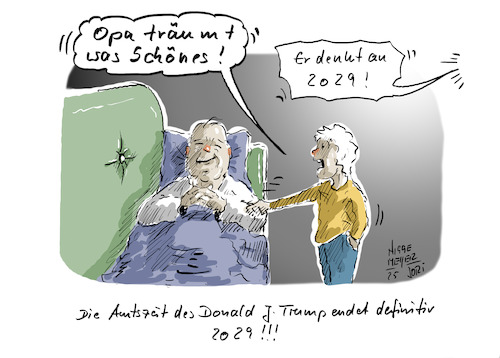 Cartoon: Die Hoffnung nie aufgeben.... (medium) by Jori Niggemeyer tagged trump,donaldtrump,2029,trumpsende,positivethinking,positivdenken,präsidentusa,usa,cartoon,joriniggemeyer,jori,niggemeyer,trump,donaldtrump,2029,trumpsende,positivethinking,positivdenken,präsidentusa,usa,cartoon,joriniggemeyer,jori,niggemeyer