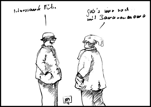 Cartoon: Die Kondomütze (medium) by Jori Niggemeyer tagged trend,kondom,mütze,mode,gespräch,winter,kalt,außergewöhnlich,mann,männer,praktisch,statement,niggemeyer,joricartoon,cartoon,jori