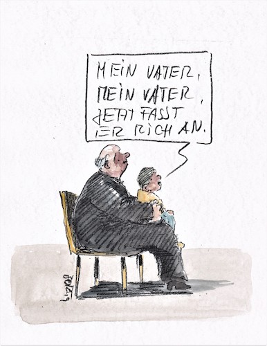 Cartoon: Erlkönige sind unter uns (medium) by Jori Niggemeyer tagged erlkönig,kindesmissbrauch,kirche,priester,verbrechen,erlkönig,kindesmissbrauch,kirche,priester,verbrechen