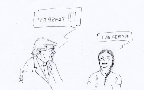 Cartoon: Great und Greta (medium) by Jori Niggemeyer tagged gretathunberg,donaldtrump,bedifferent,satire,humor,humortrump,cartoon,usa,joricartoon,naturschutz,umweltschutz,fridysforfuture,gretathunberg,donaldtrump,bedifferent,satire,humor,humortrump,cartoon,usa,joricartoon,naturschutz,umweltschutz,fridysforfuture