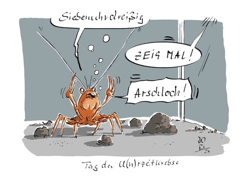 Cartoon: Heute ist ... (medium) by Jori Niggemeyer tagged heuteist,tagderurzeitkrebse,urzeitkrebse,uhrzeitkrebse,krebse,uhrzeit,finger,aquarium,fingersprache,jori,joriniggemeyer,niggemeyer,cartoon,karikatur,toonart,niggemeyerart,illustration,cartoonist,heuteist,tagderurzeitkrebse,urzeitkrebse,uhrzeitkrebse,krebse,uhrzeit,finger,aquarium,fingersprache,jori,joriniggemeyer,niggemeyer,cartoon,karikatur,toonart,niggemeyerart,illustration,cartoonist