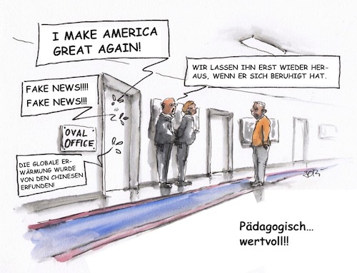 Cartoon: Pädagogisch wertvoll (medium) by Jori Niggemeyer tagged donaldtrump,joriniggemeyer,joricartoon,usa,erziehung,erzieheriischemassnahme,imaakeamericagreatagain