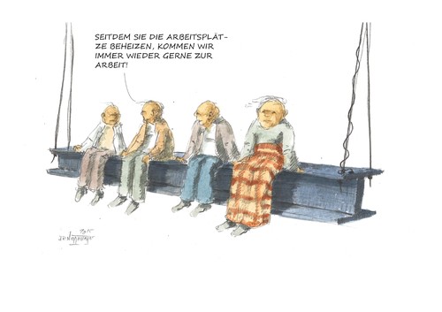 Cartoon: Altersgerecht (medium) by Jori Niggemeyer tagged karikatur,cartoon,joricartoon,niggemeyer,ager,best,rücksicht,altersgerecht,arbeitsstelle,arbeit