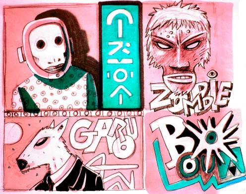 Cartoon: Garou zombie (medium) by Alesko tagged garou,zombie,alesko