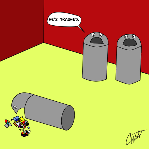 Cartoon: Know your limit! (medium) by Thesmilecabinet tagged trashed,silly,cartoons