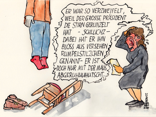 Cartoon: Präsidentenbeleidigung (medium) by thomasH tagged ndr,satire,pressefreiheit,präsident,dünnhäutig