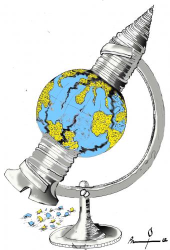 Cartoon: ecological crisis (medium) by dprince tagged earth,in,danger