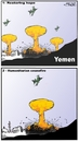 Cartoon: the unstoppable barbarism ... (small) by jalal hajir tagged yemen,war,saudi,arabia