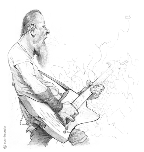 Cartoon: James Hetfield (medium) by cosminpodar tagged caricature