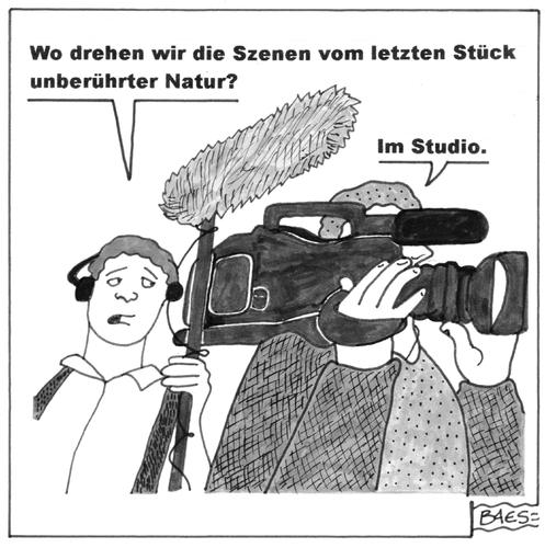 Cartoon: Unberührte Natur (medium) by BAES tagged kino,film,filmteam,männer,kameramann,tonmann,natur,umweltschutz,kino,film,filmteam,männer,kameramann,tonmann,natur,umweltschutz,umwelt,studio,kamera,aufnahme,filmstudio