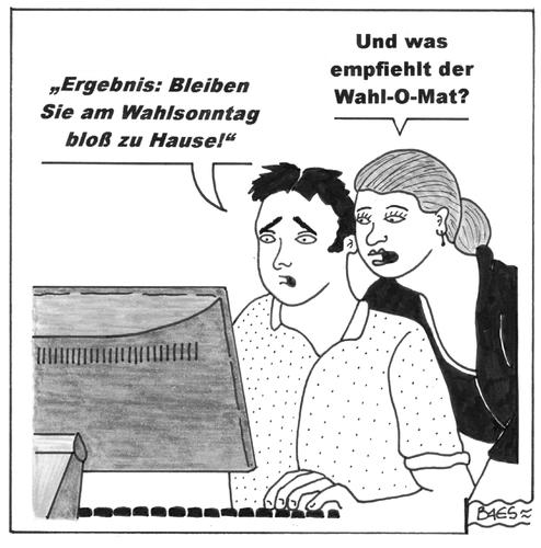 Cartoon: Wahl-O-Mat (medium) by BAES tagged wahlkampf,wähler,wahl,mat,bundestagswahl,deutschland,2009,wahlkampf,wahl,wahlen,wähler,bundestagswahl,deutschland,2009,regierung