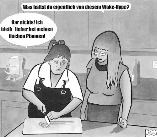 Cartoon: Woke (medium) by BAES tagged woke,wok,nachhaltig,cancle,culture,ideologie,bewusstsein,kochen,woke,wok,nachhaltig,cancle,culture,ideologie,bewusstsein,kochen