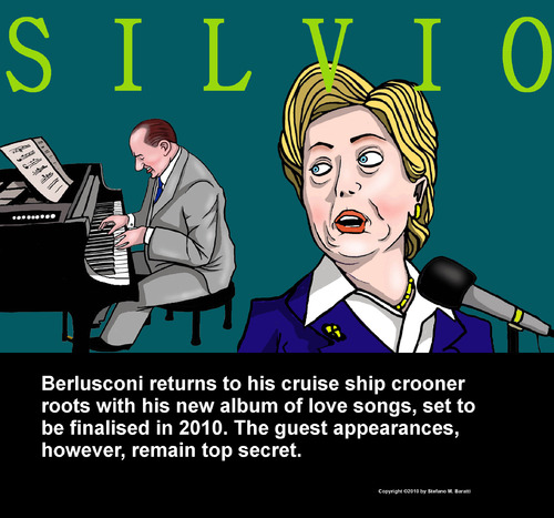 Cartoon: Berlusconi Sings (medium) by perugino tagged berlusconi,silvio berlusconi,italien,musiker,singen,musik,2010,band,hillary clinton,silvio,berlusconi,hillary,clinton