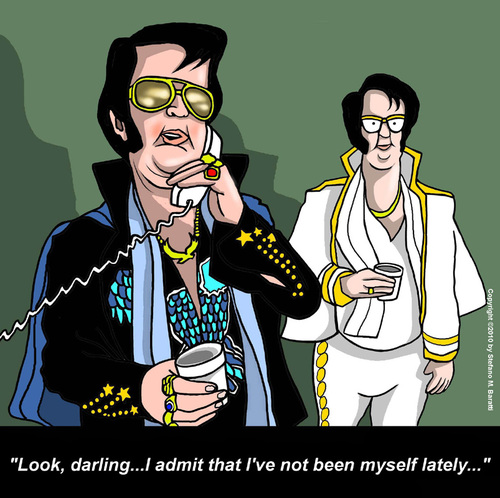 Cartoon: The Elvis syndrome (medium) by perugino tagged love,romance,dating,relationships