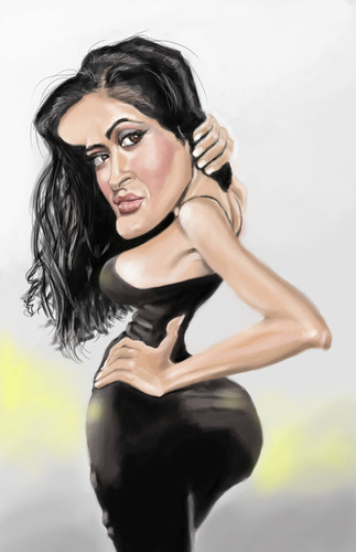 Cartoon: Salma Hayek (medium) by doodleart tagged caricature,actress,latina,celebrity