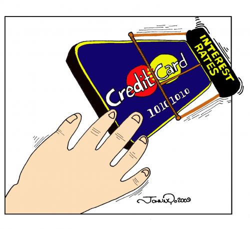 Cartoon: Credit Card Trap (medium) by JohnnyCartoons tagged credit,cards,debt,personal,finances