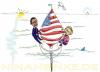 Cartoon: High Tide (small) by Nina Heinke tagged nina,heinke,presidentenwahl,united,states,politik,politics,obama,hilary,usa,election,meer,sea,democrats,wahl,america,amerika,