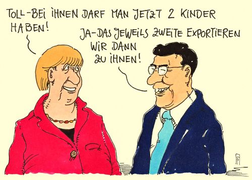 Cartoon: 2 kinder (medium) by Andreas Prüstel tagged china,deutschland,einkindpolitik,zweikindpolitik,angela,merkel,chinabesuch,ministerpräsident,li,keqiang,exporte,chinageschäft,cartoon,karikatur,andreas,pruestel,china,deutschland,einkindpolitik,zweikindpolitik,angela,merkel,chinabesuch,ministerpräsident,li,keqiang,exporte,chinageschäft,cartoon,karikatur,andreas,pruestel