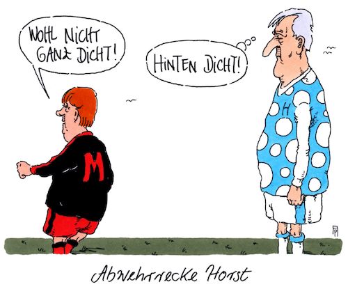 Cartoon: abwehrrecke (medium) by Andreas Prüstel tagged merkel,seehofer,cdu,csu,flüchtlingspolitik,asyl,grenzschließung,zurückweisung,cartoon,karikatur,andreas,pruestel,merkel,seehofer,cdu,csu,flüchtlingspolitik,asyl,grenzschließung,zurückweisung,cartoon,karikatur,andreas,pruestel