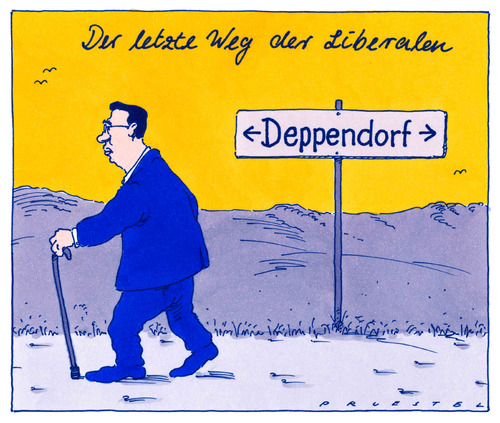 Cartoon: ade fdp (medium) by Andreas Prüstel tagged fdp,niedergang,wahlstudio,ulrichdeppendorf,wahlen,rösler,niedergang,wahlstudio,ulrich deppendorf,wahlen,rösler,ulrich,deppendorf