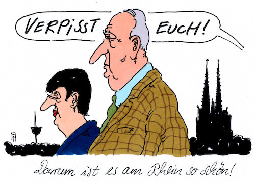 Cartoon: am rhein (medium) by Andreas Prüstel tagged afd,parteitag,köln,rhein,gauland,petry,proteste,cartoon,karikatur,afd,parteitag,köln,rhein,gauland,petry,proteste,cartoon,karikatur