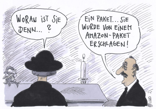 Cartoon: amazon (medium) by Andreas Prüstel tagged internethandel,versandhandel,amazon,paketzustellung,drohnen,paketdrohnen,paket,tod,cartoon,karikatur,andreas,pruestel,internethandel,versandhandel,amazon,paketzustellung,drohnen,paketdrohnen,paket,tod,cartoon,karikatur,andreas,pruestel