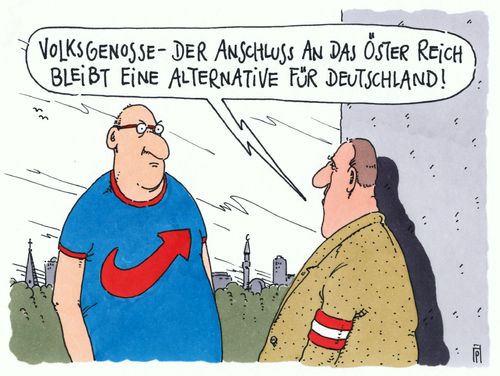 Cartoon: anschlüssig (medium) by Andreas Prüstel tagged österreich,präsidentschaftswahlen,rechtspopulisten,fpö,deutschland,afd,anschluß,cartoon,karikatur,andreas,pruestel,österreich,präsidentschaftswahlen,rechtspopulisten,fpö,deutschland,afd,anschluß,cartoon,karikatur,andreas,pruestel