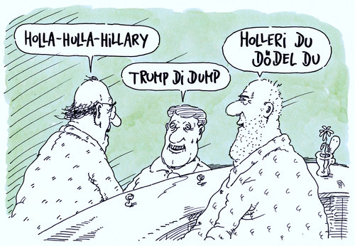 Cartoon: clinton-trump-duell (medium) by Andreas Prüstel tagged usa,präsidentschaftskandidaten,tv,duell,hillary,clinton,donald,trump,loriot,cartoon,karikatur,andreas,pruestel,usa,präsidentschaftskandidaten,tv,duell,hillary,clinton,donald,trump,loriot,cartoon,karikatur,andreas,pruestel