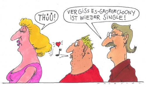 Cartoon: Clooney (medium) by Andreas Prüstel tagged movie,film,schauspieler,actor,clooney,george,george clooney,schauspieler,star,film,kino,fan,fans,groupie,single,partnersuche,george,clooney,männer,mann,frauen,frau,konkurrenz,flirten,anmache,balzverhalten,ruhm