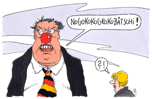 Cartoon: clownesk (medium) by Andreas Prüstel tagged spd,cdu,csu,sondierungen,nogo,koko,groko,bätschi,cartoon,karikatur,andreas,pruestel,spd,cdu,csu,sondierungen,nogo,koko,groko,bätschi,cartoon,karikatur,andreas,pruestel