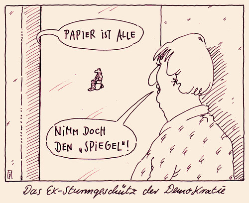 Cartoon: der spiegel (medium) by Andreas Prüstel tagged andreas,karikatur,cartoon,klopapier,klo,demokratie,sturmgeschütz,wc,nachrichtenmagazin,spiegel,der,pruestel,der,spiegel,nachrichtenmagazin,sturmgeschütz,demokratie,klo,klopapier,cartoon,karikatur,andreas,pruestel