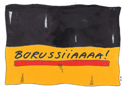 Cartoon: deutsches fußballbanner (medium) by Andreas Prüstel tagged borussiadortmund,meistertitel,borussia dortmund,meistertitel,titel,sport,fussball,fußball,borussia,dortmund
