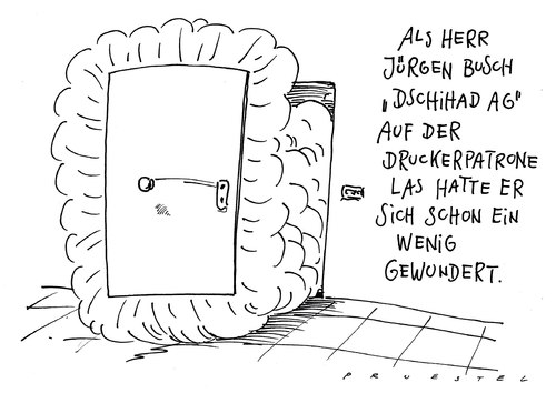 Cartoon: druckerpatrone (medium) by Andreas Prüstel tagged terroranschlag,dschihad,druckerpatrone,sprengstoff,terroranschlag,dschihad,druckerpatrone,sprengstoff,patrone,terror,terroristen,terrorismus