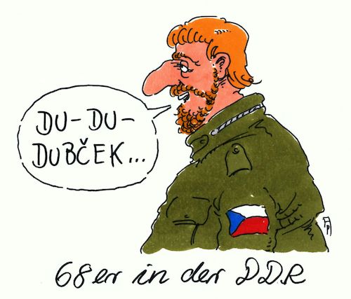 Cartoon: dubcek (medium) by Andreas Prüstel tagged achtundsechsziger,ddr,cssr,prager,frühling,dubcek,cartoon,karikatur,andreas,pruestel,achtundsechsziger,ddr,cssr,prager,frühling,dubcek,cartoon,karikatur,andreas,pruestel