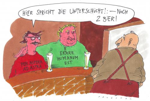 Cartoon: durch dornen zu.... (medium) by Andreas Prüstel tagged unterschicht,hartz,kneipe,job,arbeit,karriere,leben,existenz,unterschicht,unten,lifestyle,arbeitslos,arbeitslosigkeit,bar,kneipe,freizeit,langeweile,bier,alkohol,betrinken,saufen,trinken,stammgast,stammgäste,beschäftigung