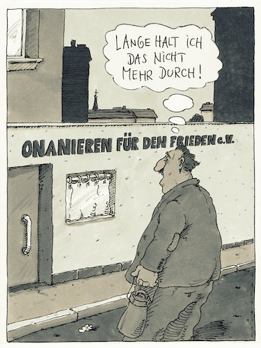 Cartoon: durchhalten (medium) by Andreas Prüstel tagged friedensaktivität,onanie,ausdauer,cartoon,karikatur,andreas,pruestel,friedensaktivität,onanie,ausdauer,cartoon,karikatur,andreas,pruestel
