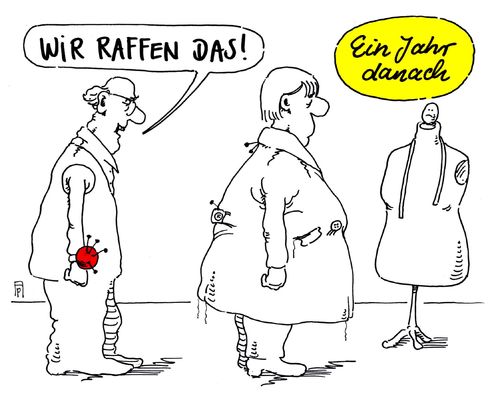 Cartoon: ein jahr danach (medium) by Andreas Prüstel tagged merkel,kanzlerin,flüchtlinge,flüchtlingspolitik,grenzöffnung,ausspruch,jubiläum,cartoon,karikatur,andreas,pruestel,merkel,kanzlerin,flüchtlinge,flüchtlingspolitik,grenzöffnung,ausspruch,jubiläum,cartoon,karikatur,andreas,pruestel