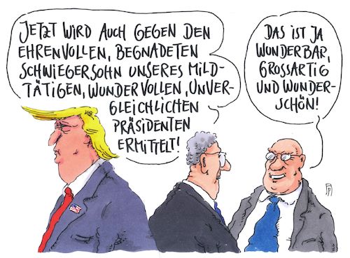 Cartoon: ermittlungserweiterung (medium) by Andreas Prüstel tagged usa,trump,russlandaffäre,schwiegersohn,jared,kushner,sonderermittler,mueller,wahlen,wahlbeeinflußung,cartoon,karikatur,andreas,pruestel,usa,trump,russlandaffäre,schwiegersohn,jared,kushner,sonderermittler,mueller,wahlen,wahlbeeinflußung,cartoon,karikatur,andreas,pruestel