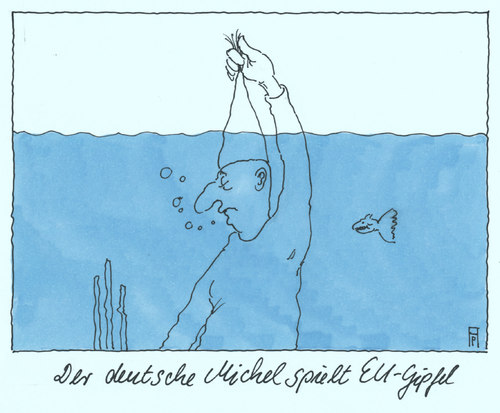 Cartoon: eu gipfel (medium) by Andreas Prüstel tagged eu,eugipfeltreffen,deutschland,deutscher,michel,cartoon,karikatur,eu,eugipfeltreffen,deutschland,deutscher,michel,cartoon,karikatur