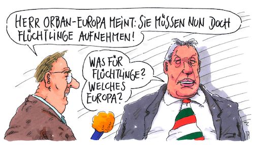 Cartoon: eu meint (medium) by Andreas Prüstel tagged eu,europa,eugh,flüchtlinge,verteilungsquote,ungarn,orban,slowakei,cartoon,karikatur,andreas,pruestel,eu,europa,eugh,flüchtlinge,verteilungsquote,ungarn,orban,slowakei,cartoon,karikatur,andreas,pruestel