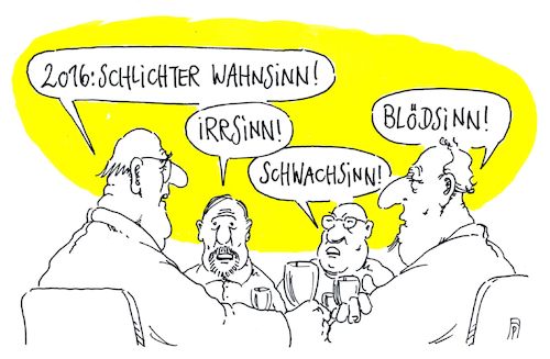 Cartoon: fazit (medium) by Andreas Prüstel tagged zweitausendsechszehn,fazit,jahresrückblick,cartoon,karikatur,andreas,pruestel,zweitausendsechszehn,fazit,jahresrückblick,cartoon,karikatur,andreas,pruestel