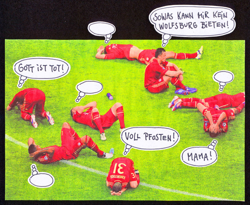 Cartoon: FC Bayern 20.05.2012 (medium) by Andreas Prüstel tagged fcbayern,campionsleague,endspiel,münchen,niederlage